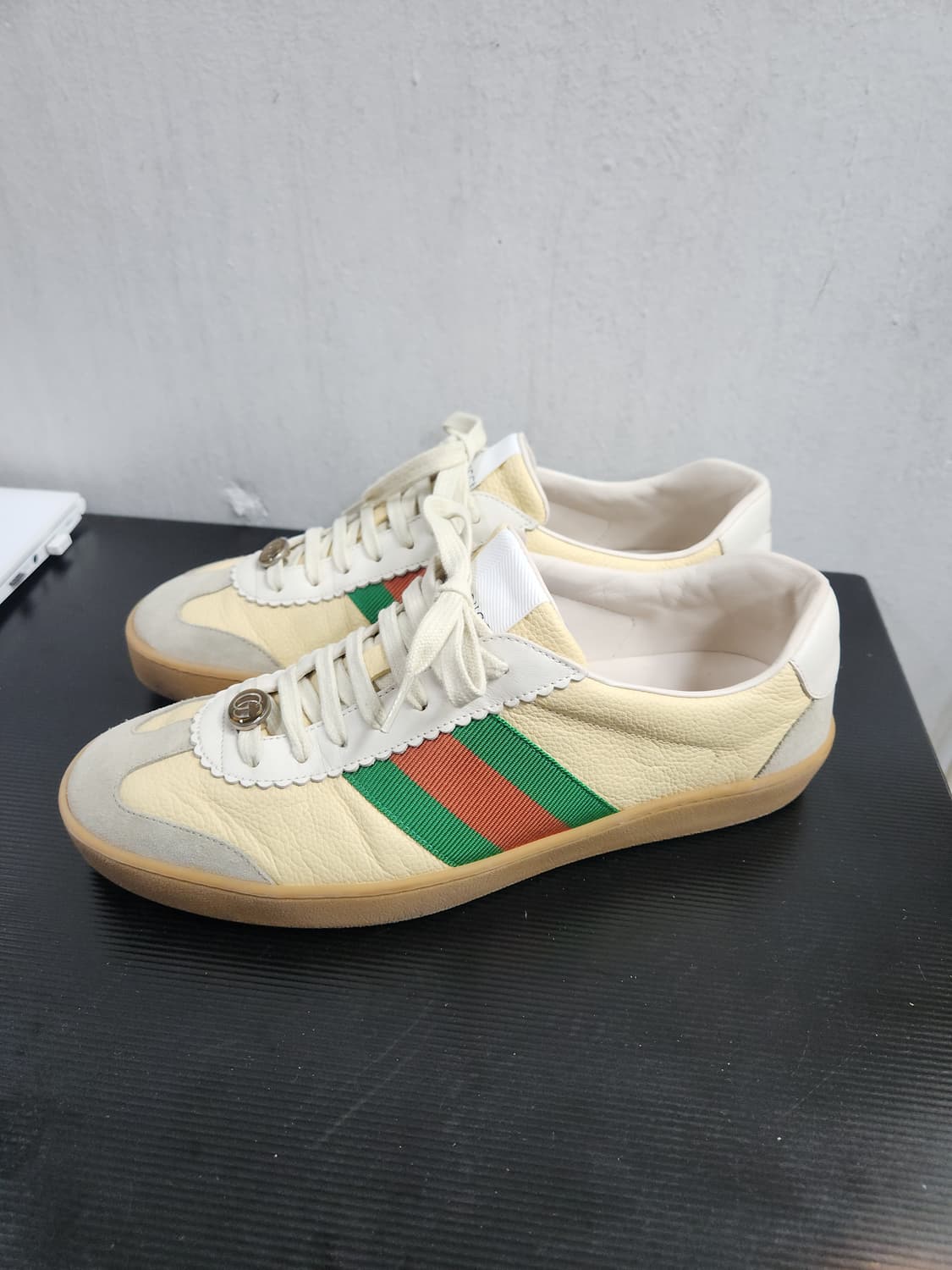 구찌 G74 웹로우탑 스니커즈 8(270) 오트밀 상품이미지1