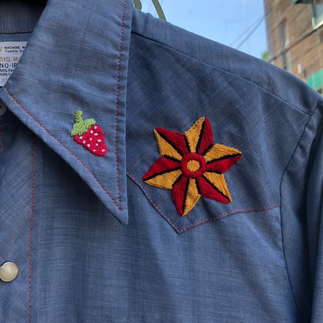 70s Bigmac chambray shirt-M 상품이미지3