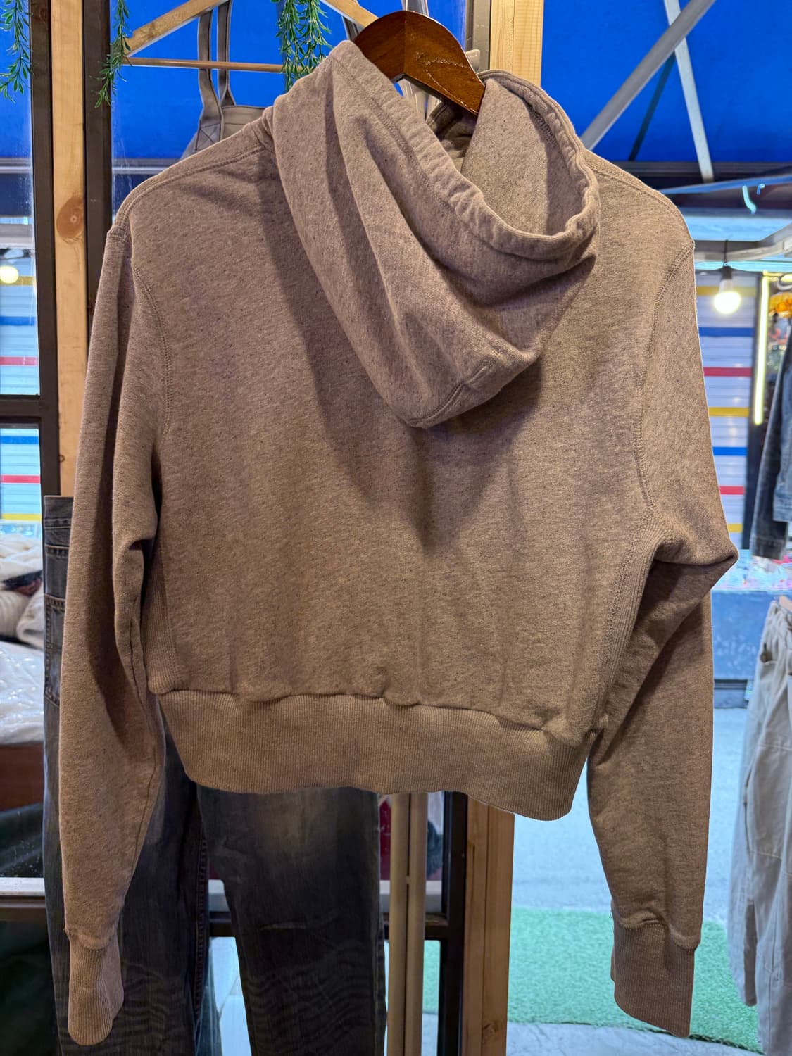 나이키 어센틱 그레이 크롭 후드티 상품이미지3