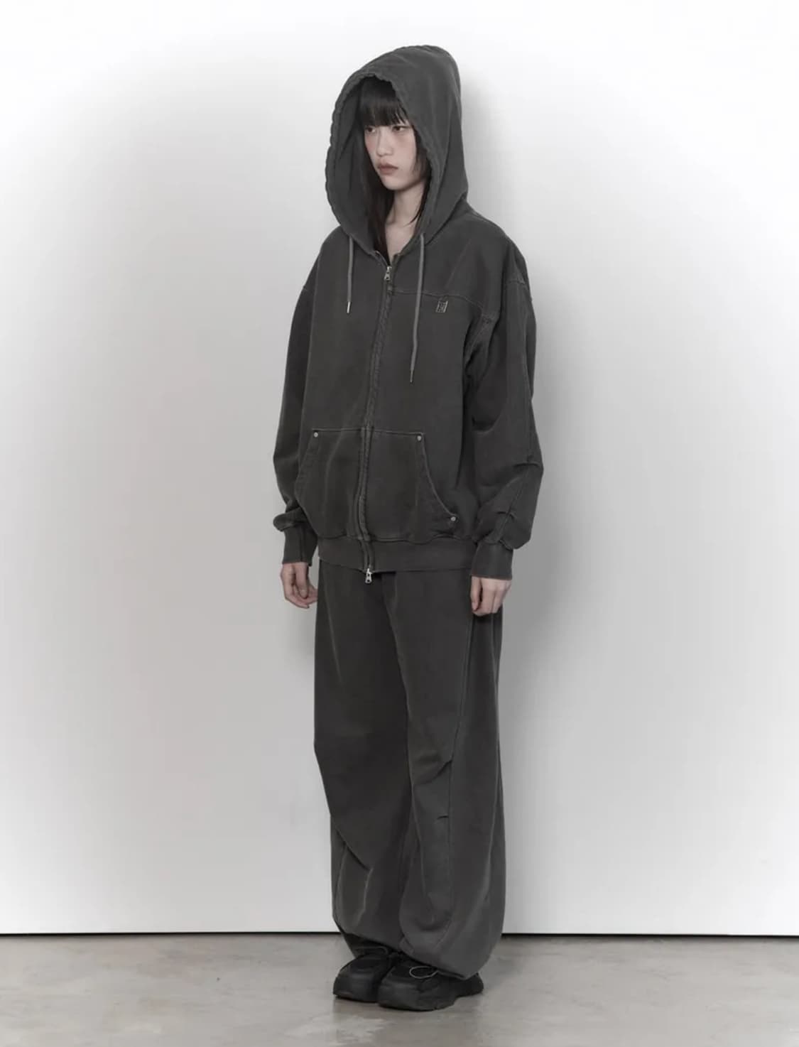 에트오소메 후드집업 차콜 상품이미지3