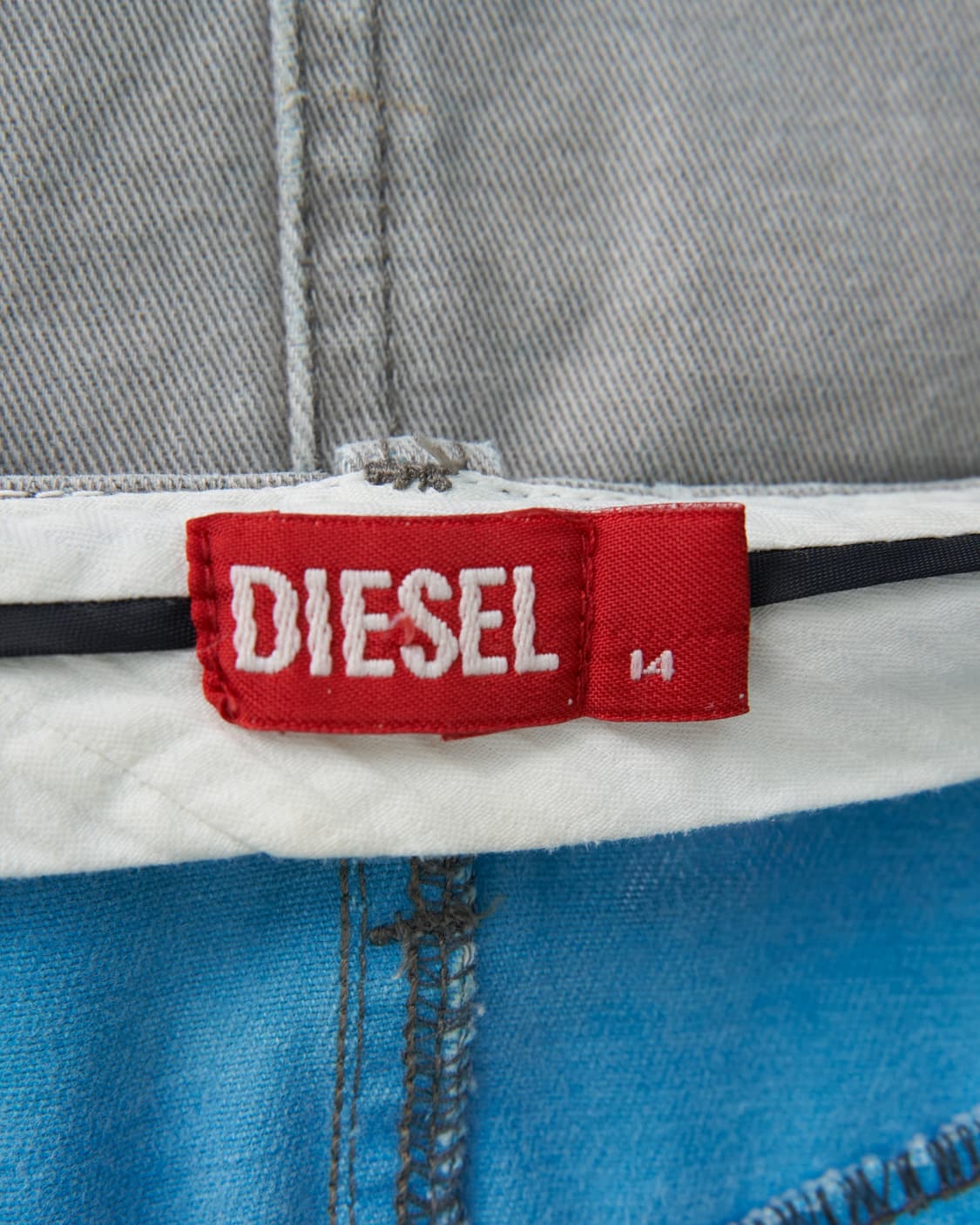 Diesel 블루 스티치 자수 디테일 그레이 데님 스커트 상품이미지6