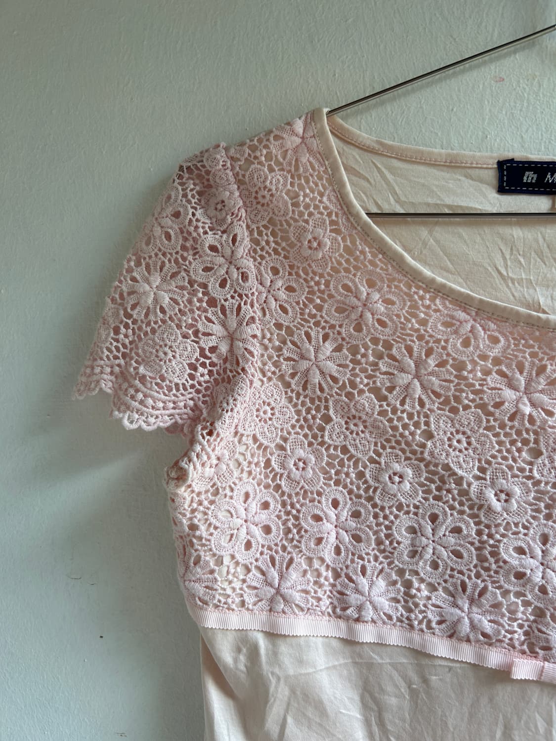 핑크 크로쉐 반팔  상품이미지2