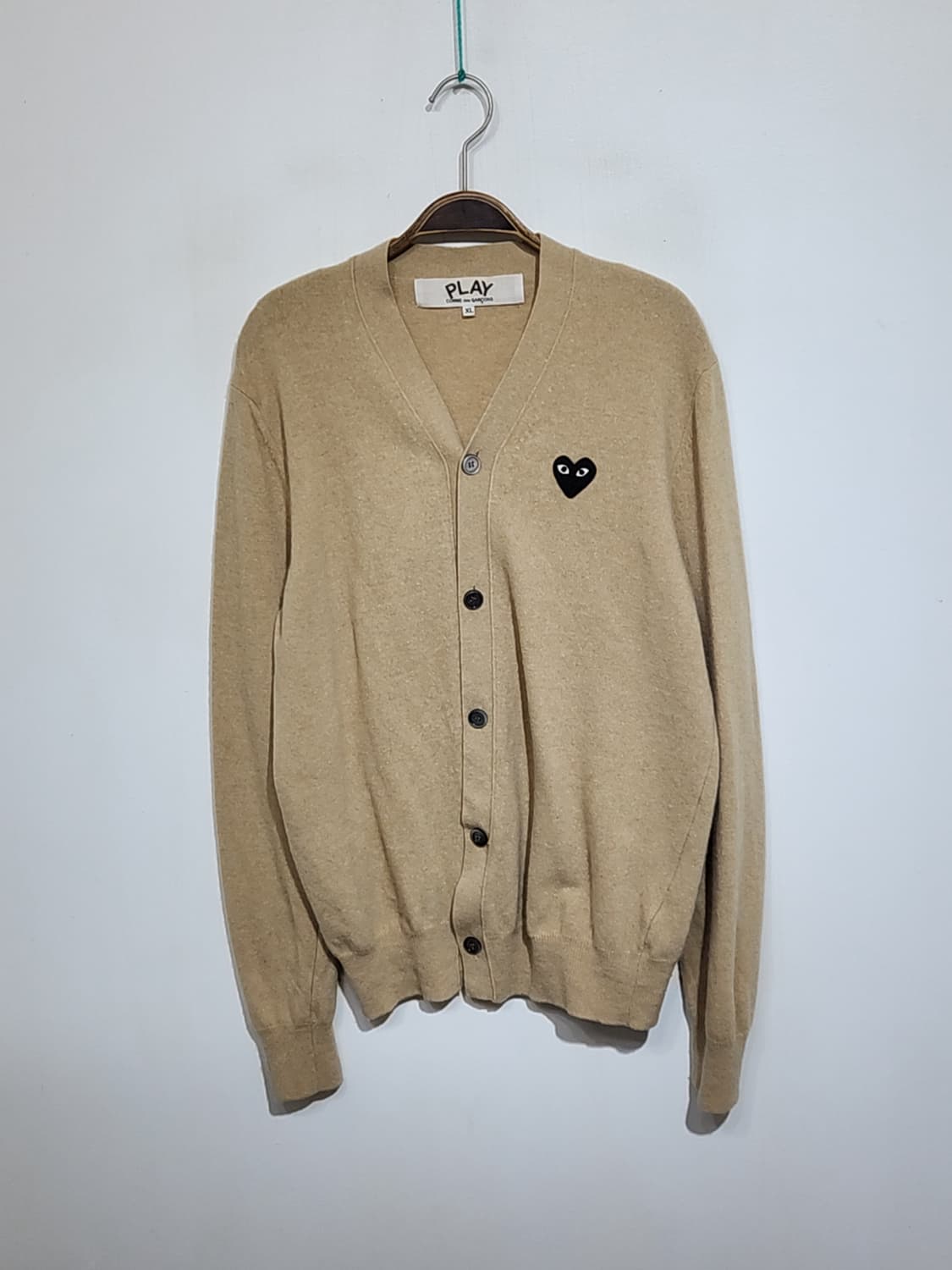 (정품) 꼼데가르송 가디건 베이지 블랙와펜 AZ N024  상품이미지1