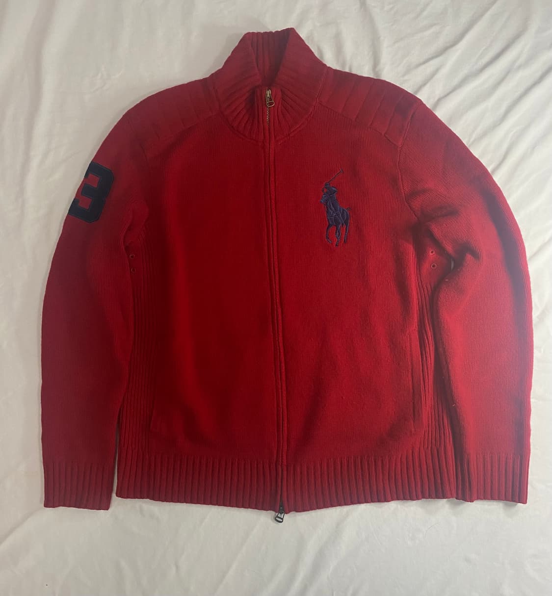 폴로랄프로렌 빅포니 치프키프 니트집업 버건디 상품이미지1