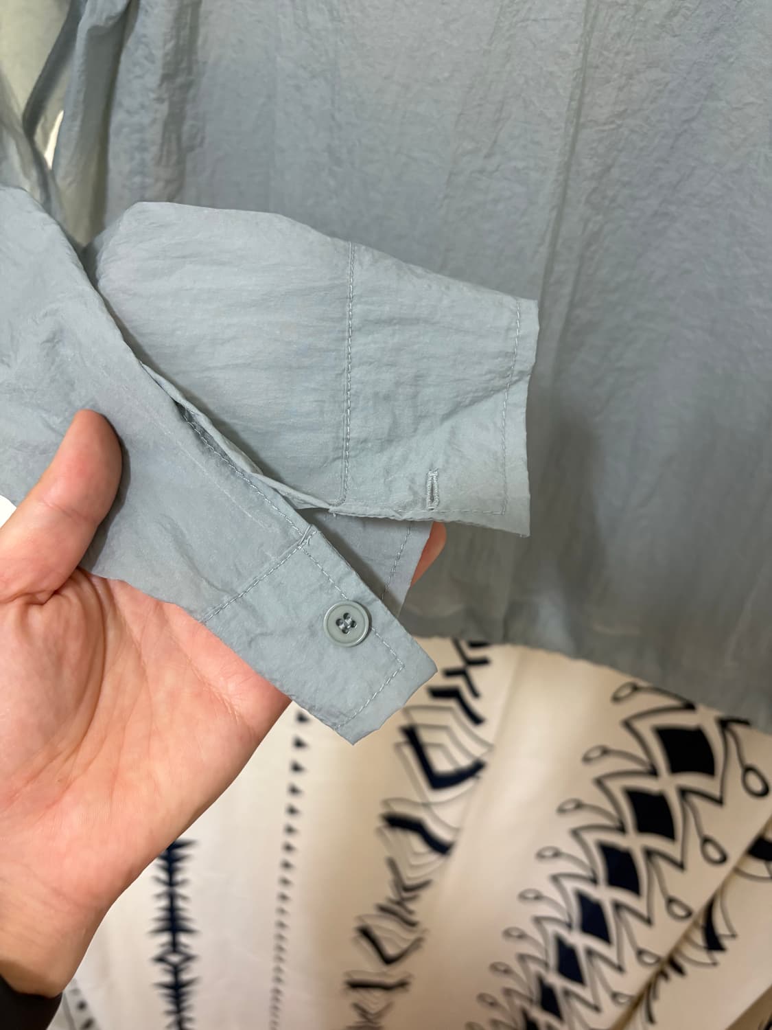 아모멘토 시어 집업 셔츠 블루그레이 상품이미지7