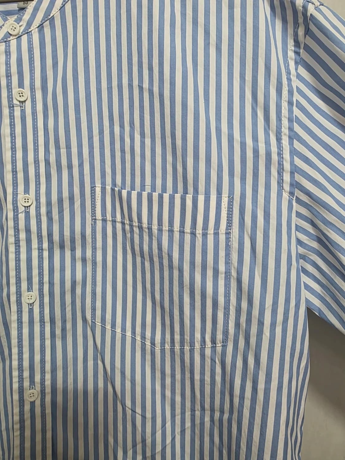 솔리드옴므 밴드 칼라 스트라이프 셔츠 105 상품이미지3