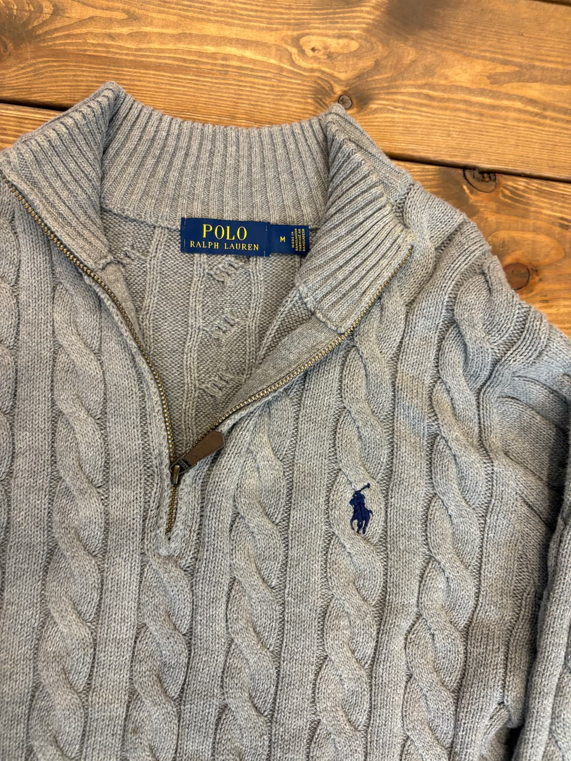 폴로 꽈배기 반 니트집업 상품이미지6