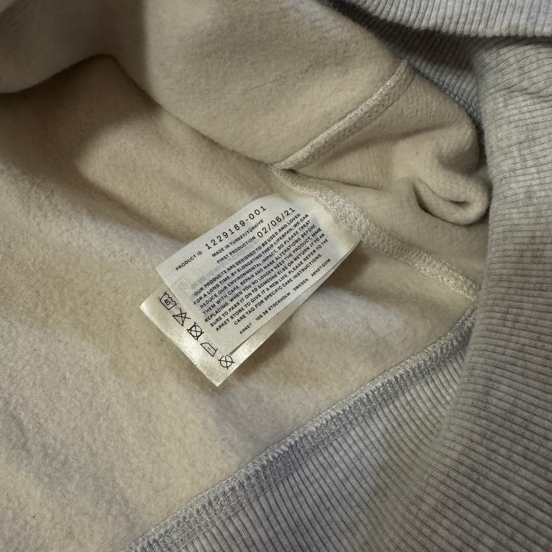 아르켓 스웨트 크루넥 그레이 L 신품 상품이미지4