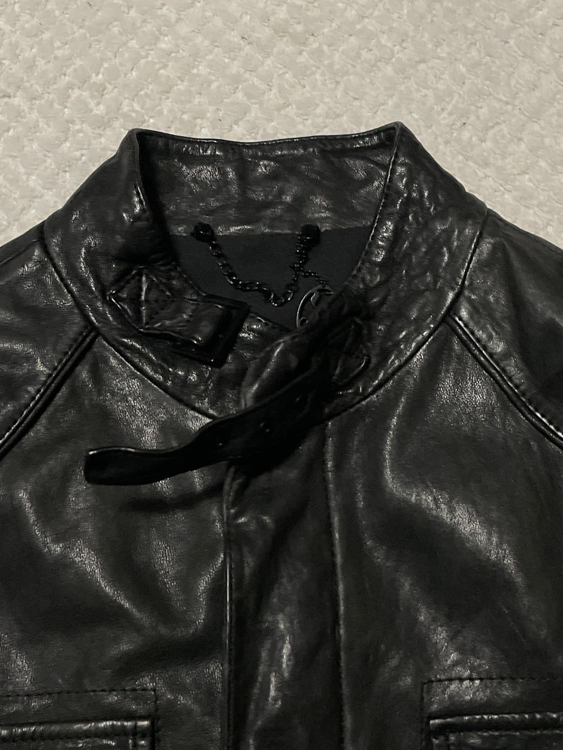 XESS 아티잔 무드 램스킨 양가죽 포켓 절개 레더 자켓 상품이미지5