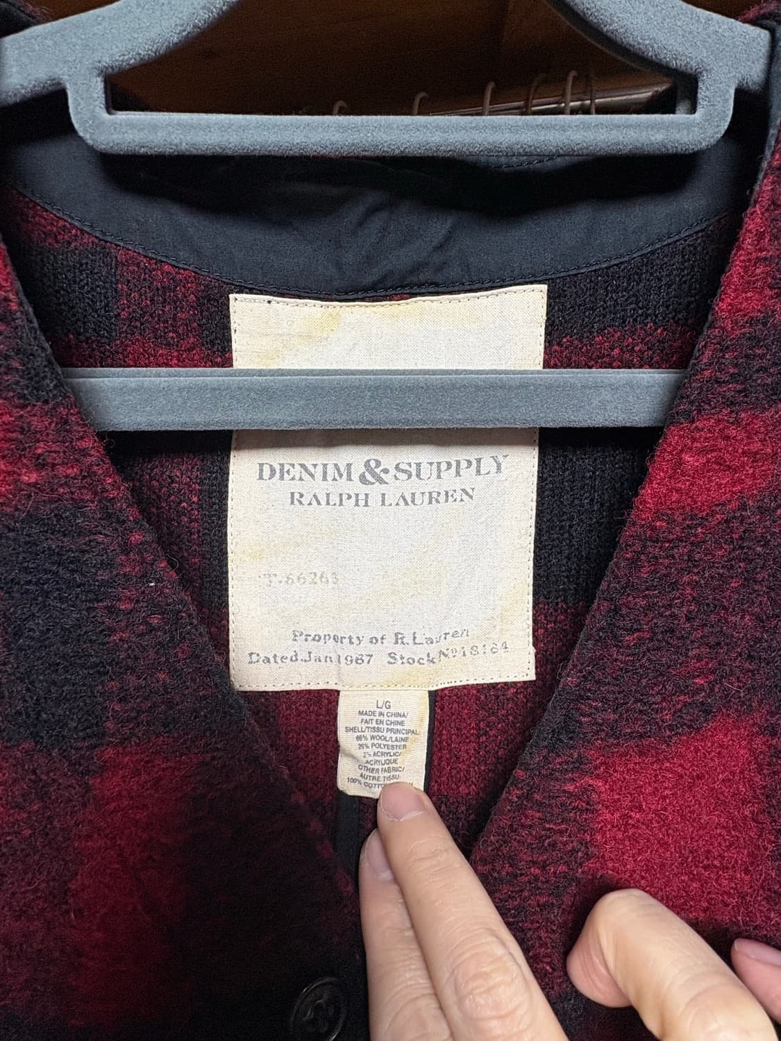 POLO VTG 폴로 랄프로렌 레드타탄 울코트/베스트(데님앤서플라이) 상품이미지6