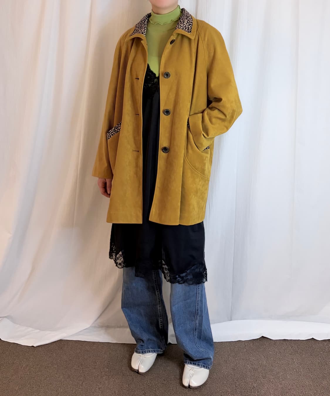 Raglan Detail Midi Coat - Mustard 상품이미지6