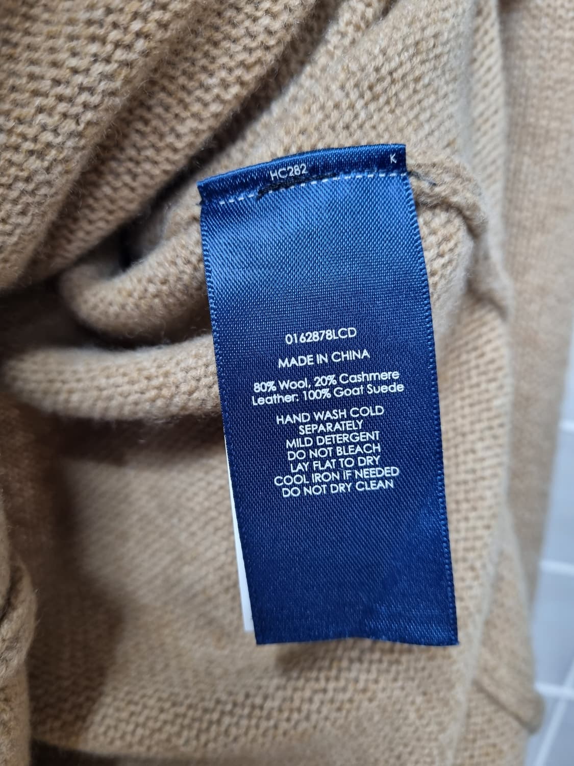 폴로 캐시미어 엘보패치 니트원피스 S 상품이미지6