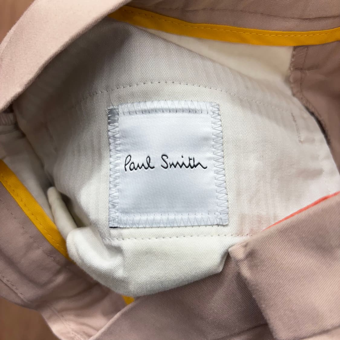 폴스미스 베이직 코튼 팬츠 미니멀 테이퍼드 실루엣 히든 포켓 디테일 핑크 상품이미지7