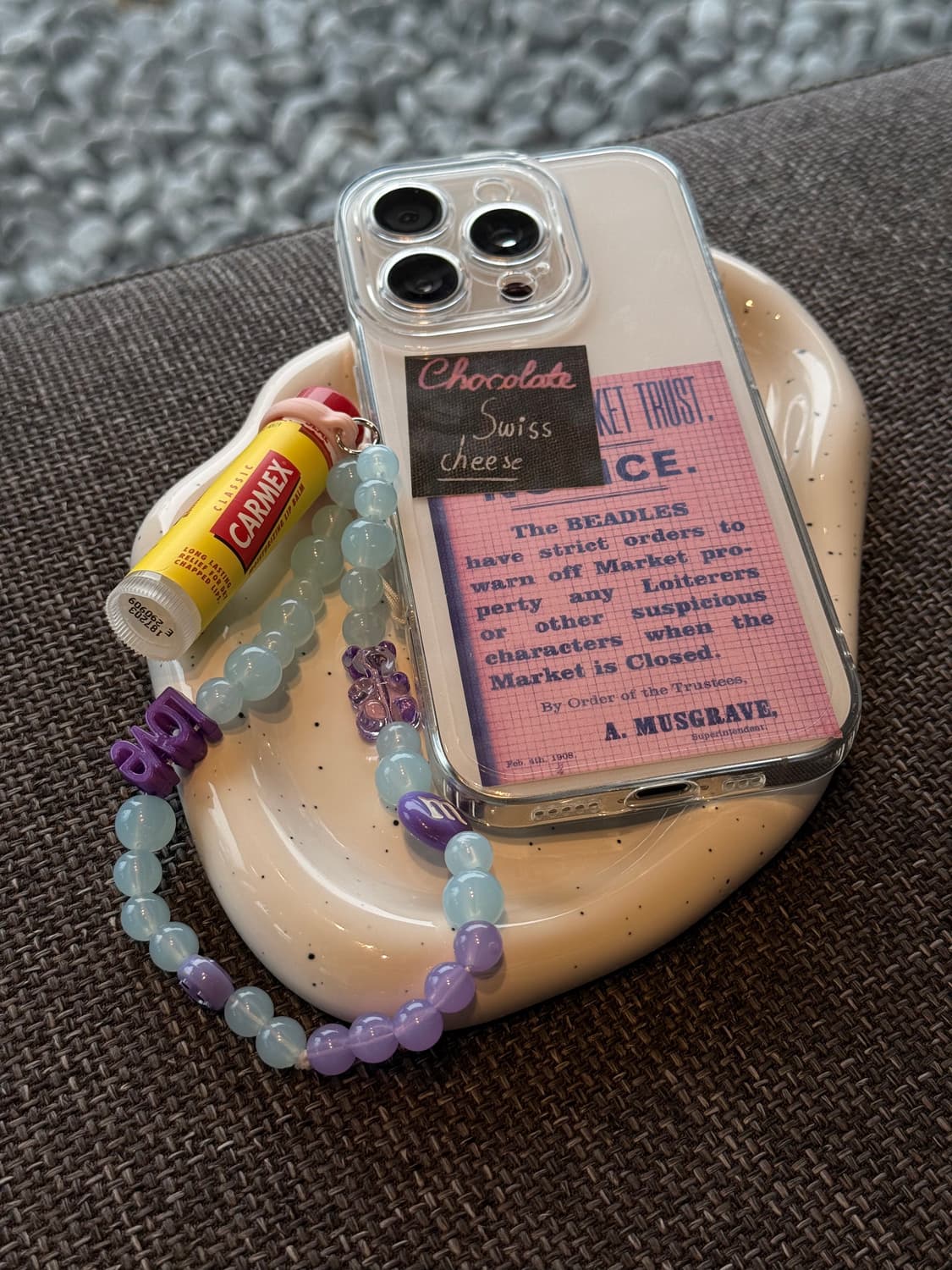 gesumchure 키치 비즈 립밤 키링 💛 (립밤 랜덤 배송) 상품이미지1