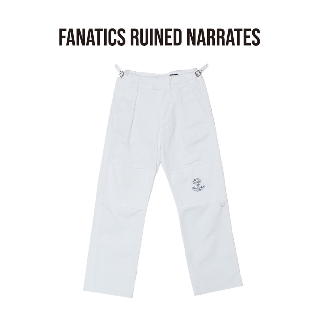 [48]라프시몬스 19AW 패널링 팬츠 화이트 상품이미지1