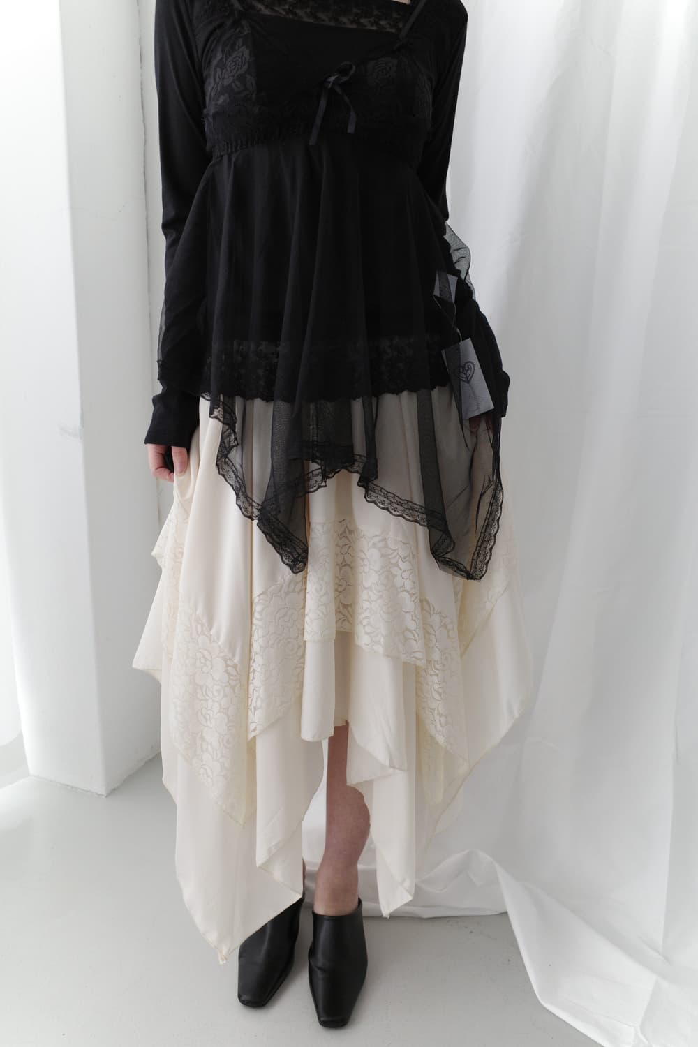 lace unbalanced skirt  상품이미지3