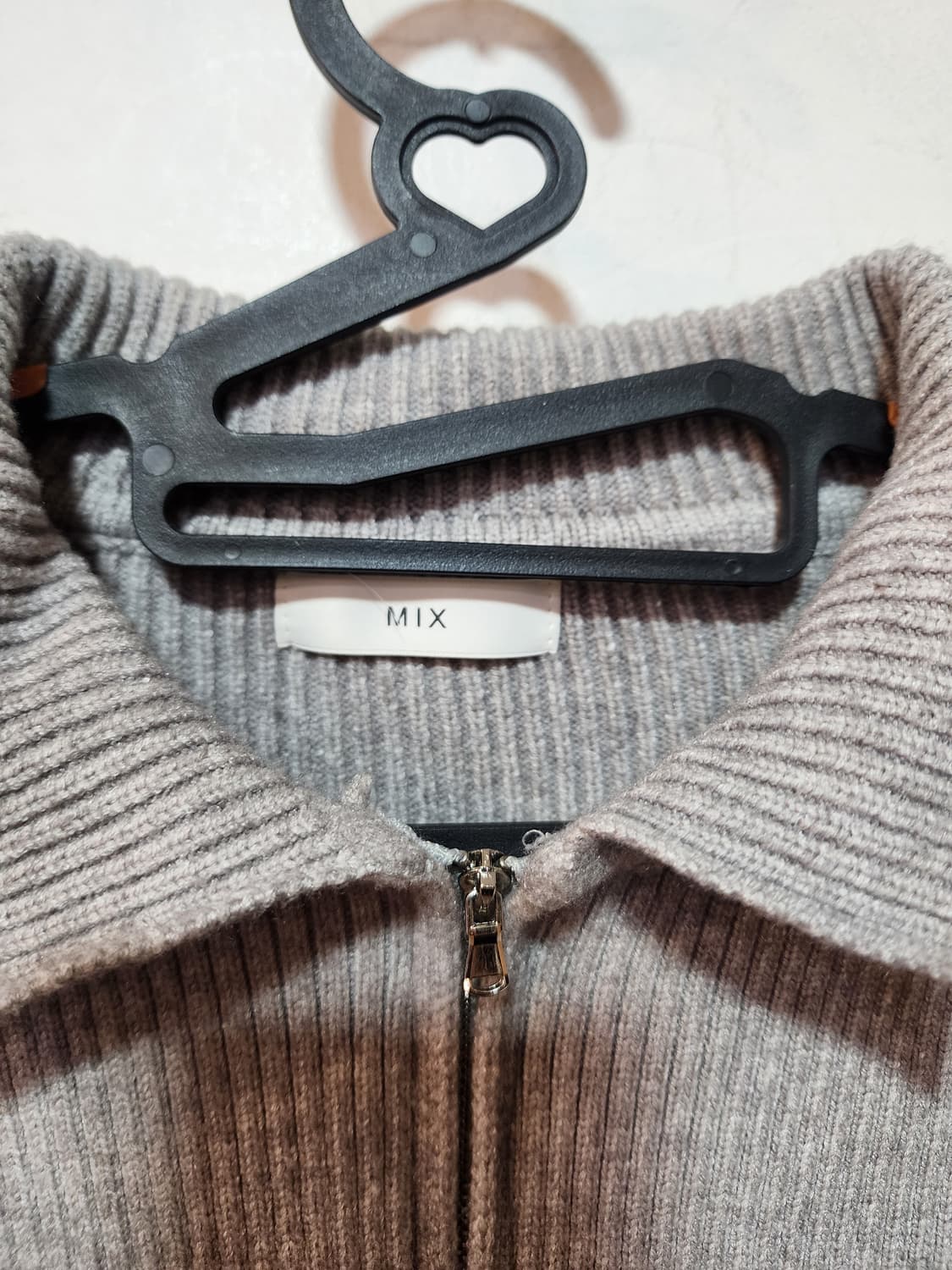 MIX 그레이 크롭 니트 집업 상품이미지4