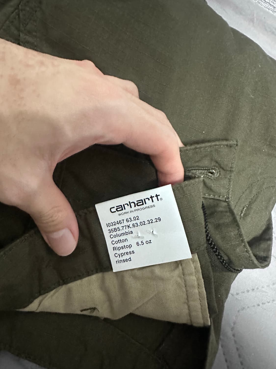 칼하트 wip 콜롬비아 립스탑 레귤러 카고팬츠 사이프레스 상품이미지3