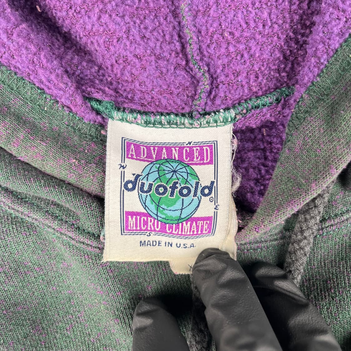 빈티지 듀오폴드 그린 퍼플 후드 상품이미지3