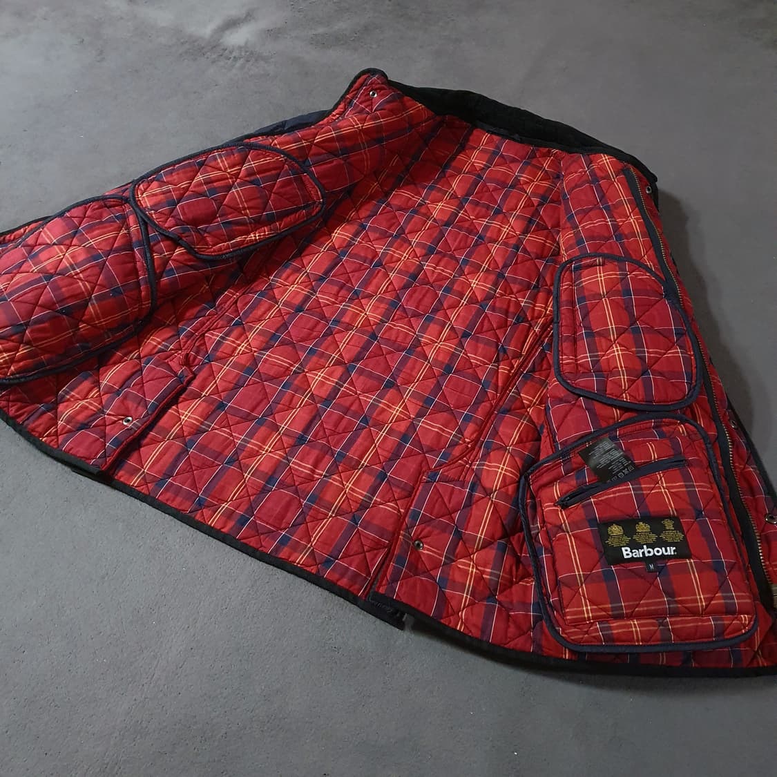 바버 퀼팅 자켓 M 네이비 상품이미지8