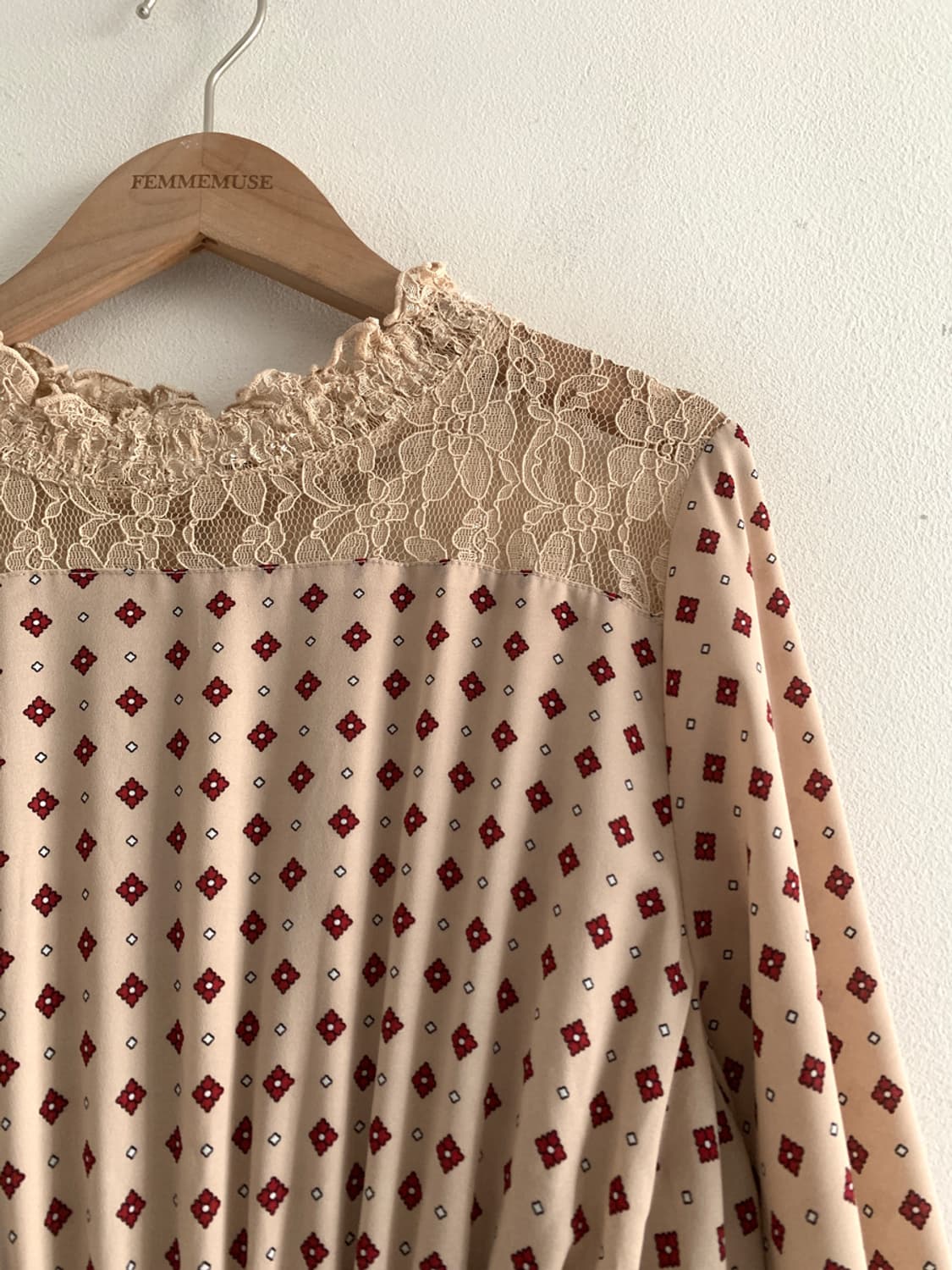 Lace Collar Highneck Vintage Dress 상품이미지4