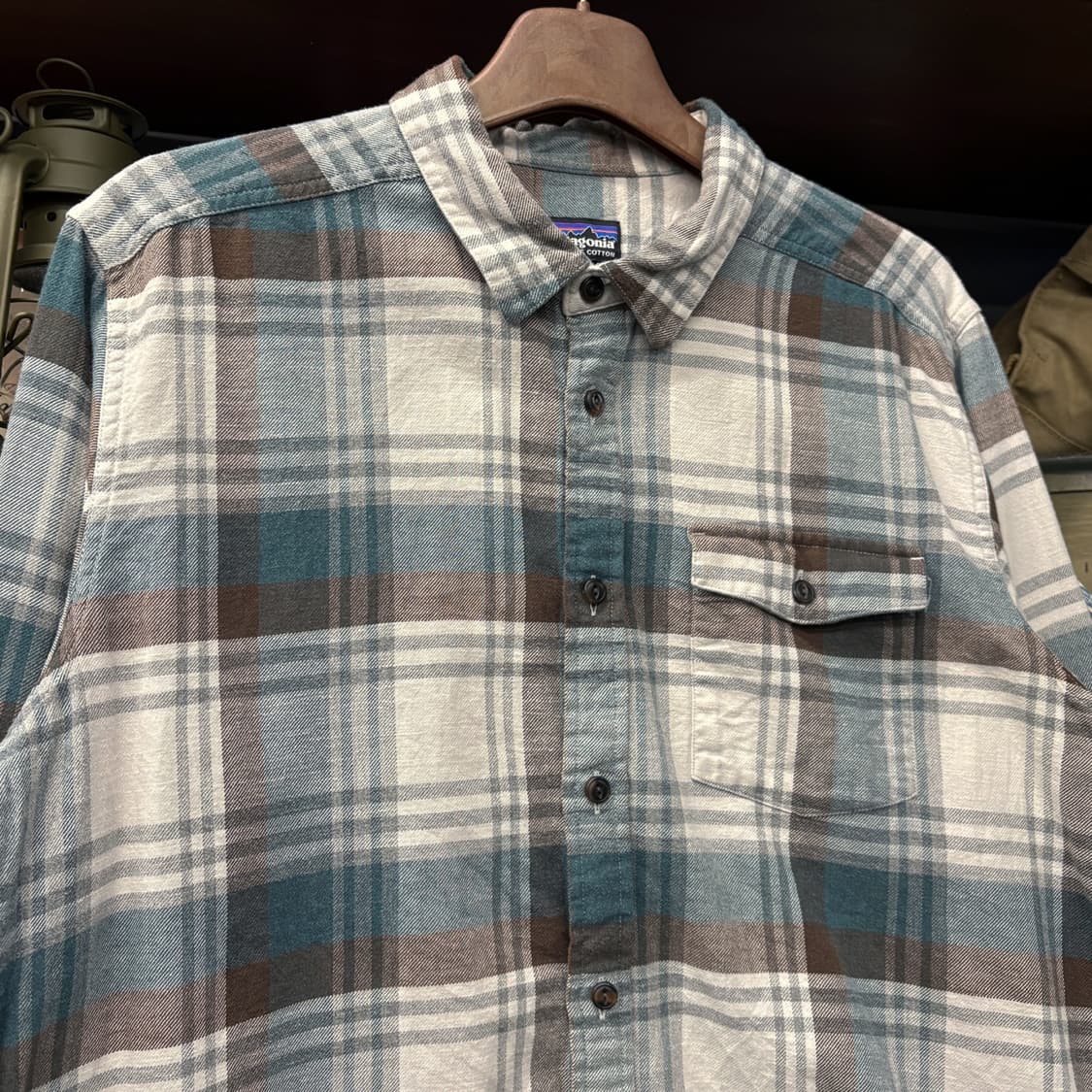 파타고니아 오가닉코튼 타탄 플래드체크 캐주얼 셔츠 캣아이버튼 N659 상품이미지3