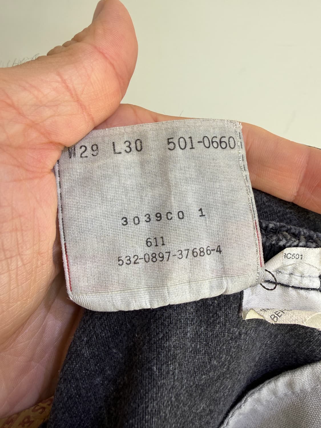 90's LEVIS 501 (Made in USA) 흑청 데님 팬츠  상품이미지9
