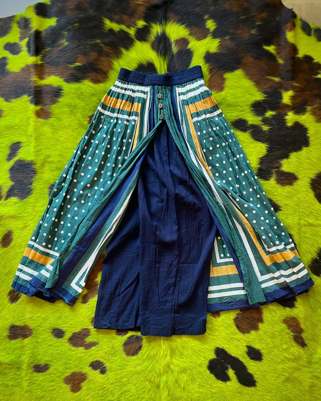 JPN Vintage Layered Dot Skirt Pants 상품이미지5