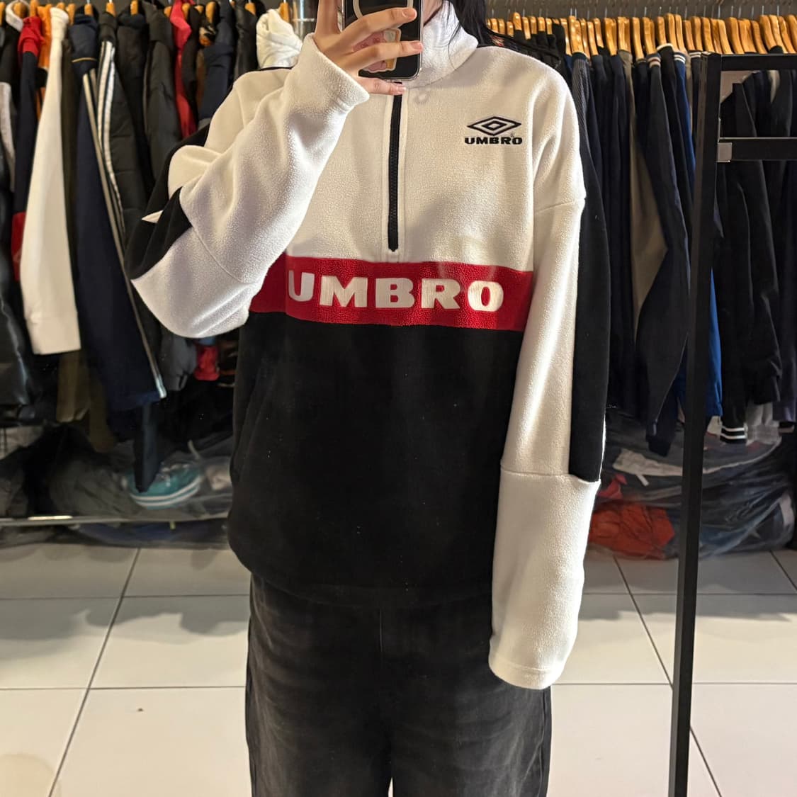 엄브로 컬러블록 스텐넥 아노락 플리스 상품이미지1