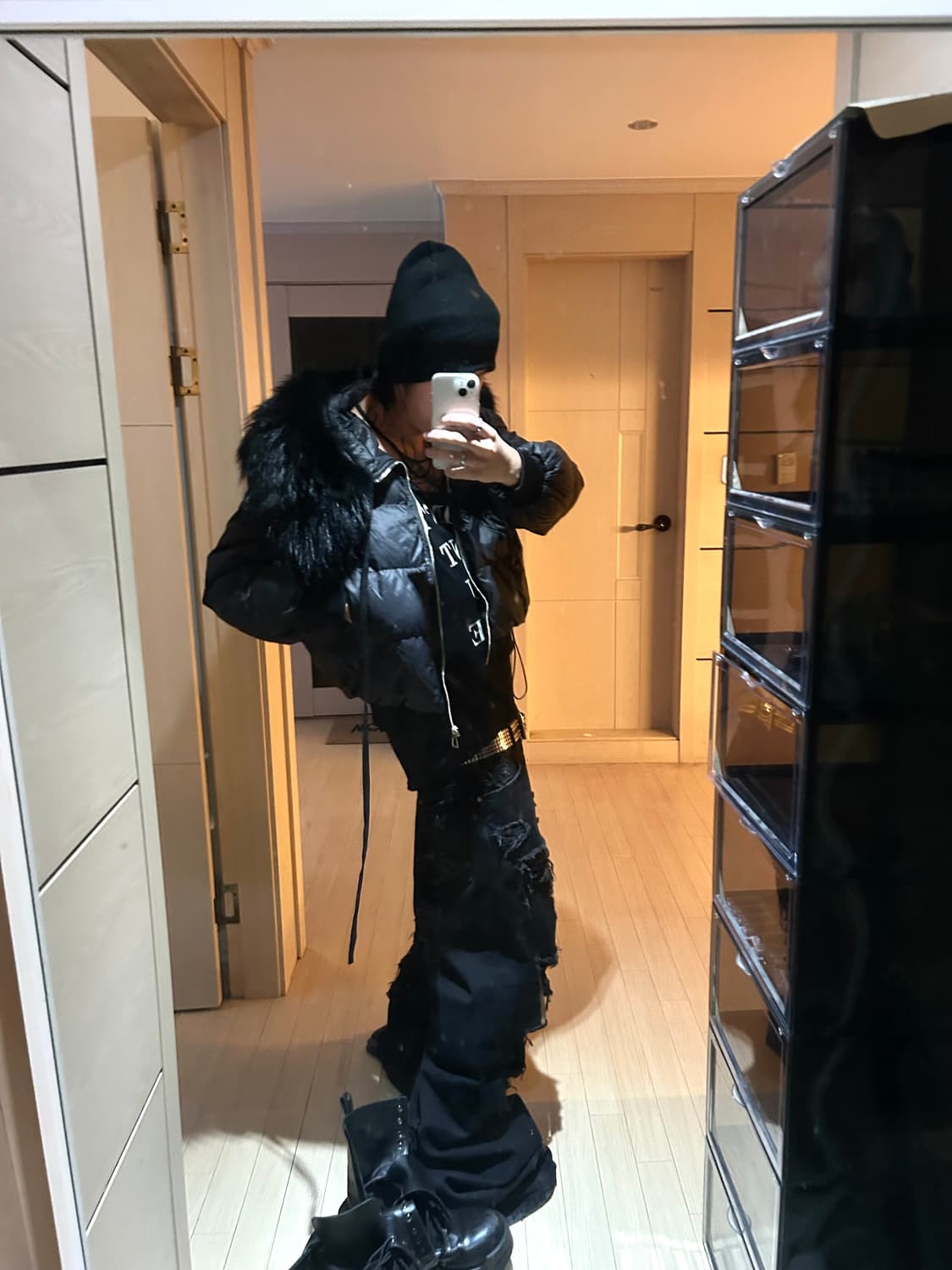 Black Fur n2b Puffer Jacket 상품이미지5