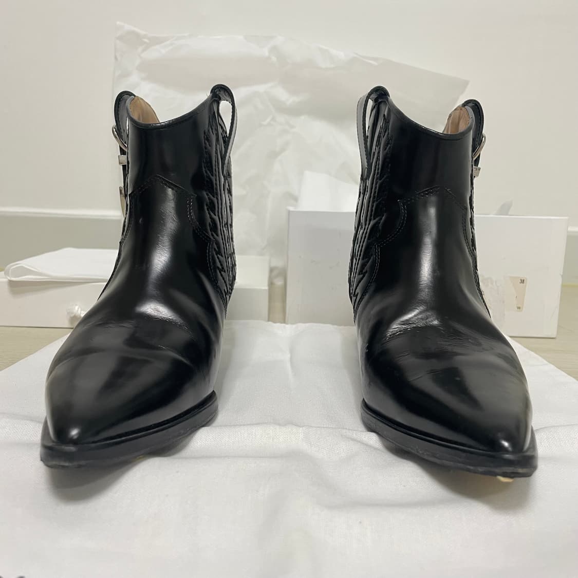 Toga Pulla 폴리시드 웨스턴 앵클 부츠 상품이미지4