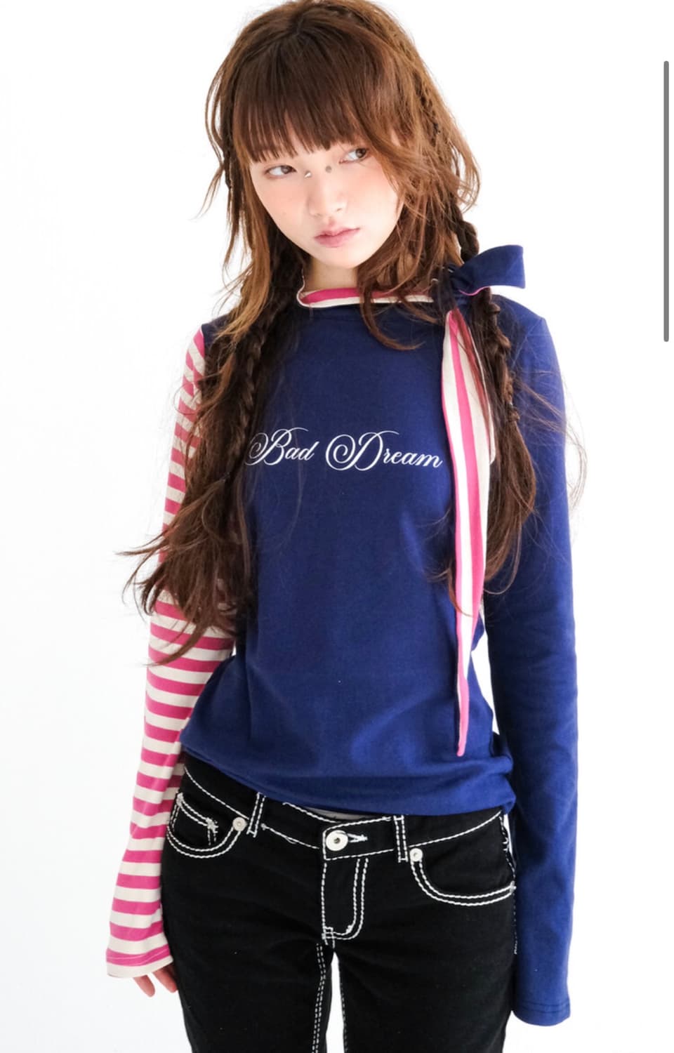 샵페어리 스카프 스트라이프 터틀넥 티셔츠 scarf turtleneck 상품이미지2