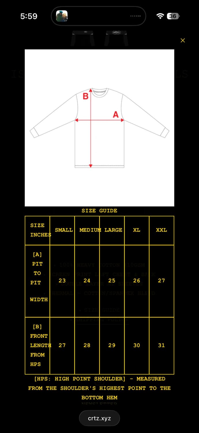 (새상품) [L] 코르테이즈 corteiz 하이브리드 써멀 롱슬리브 상품이미지5