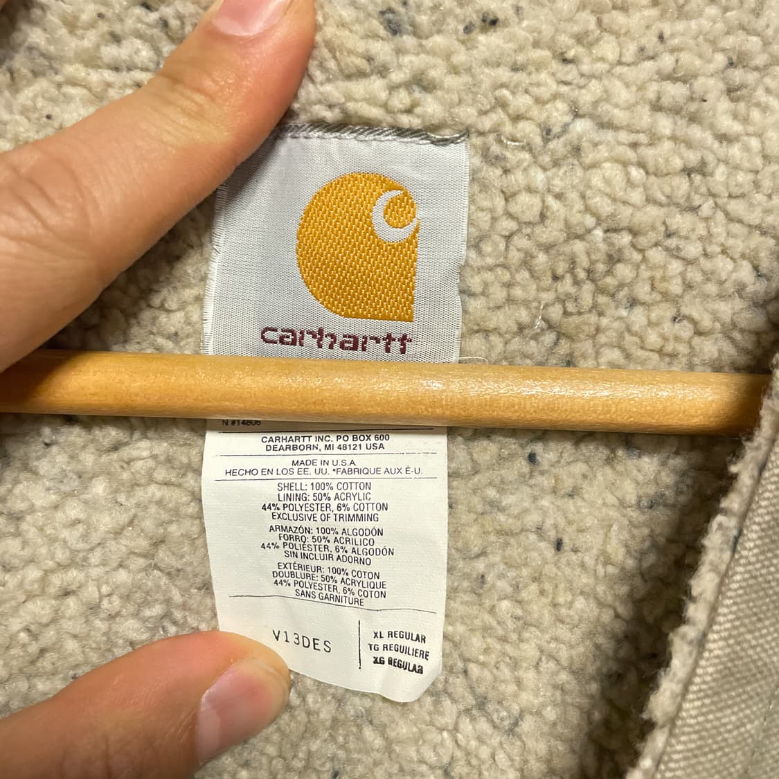 칼하트 USA 02s 샌드스톤 덕베스트 (V13)XL 레귤러 상품이미지3