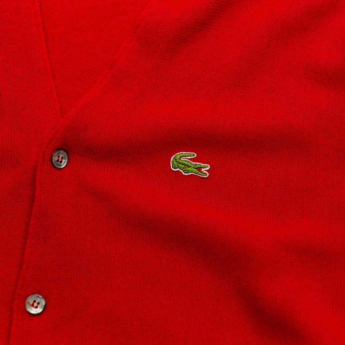 80s IZOD 라코스테 아크릴 가디건 레드 상품이미지3