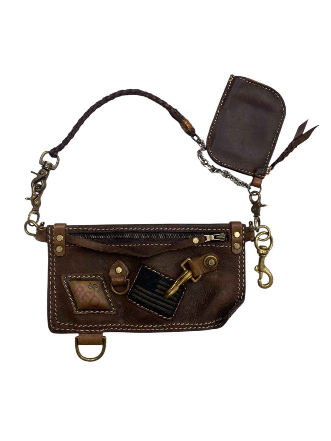 가죽 빈티지 웨스턴 웨이스트백 브라운 상품이미지1