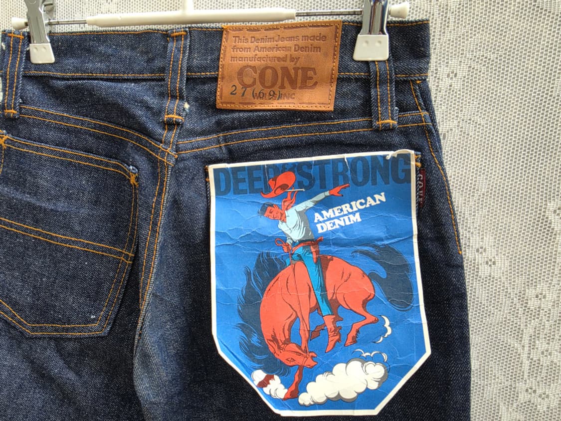 70s 빅 스톤 벨보텀 데드스탁 콘밀 원단 상품이미지6