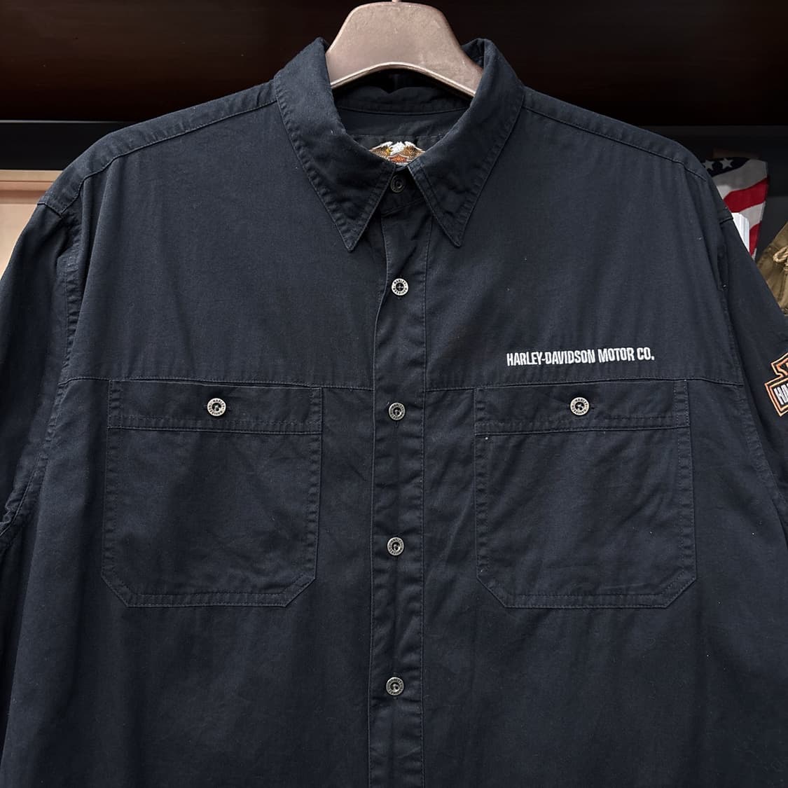 00s 할리데이비슨 Buell 뷰엘 리얼워크 코튼 메카닉 셔츠 N1189 상품이미지3