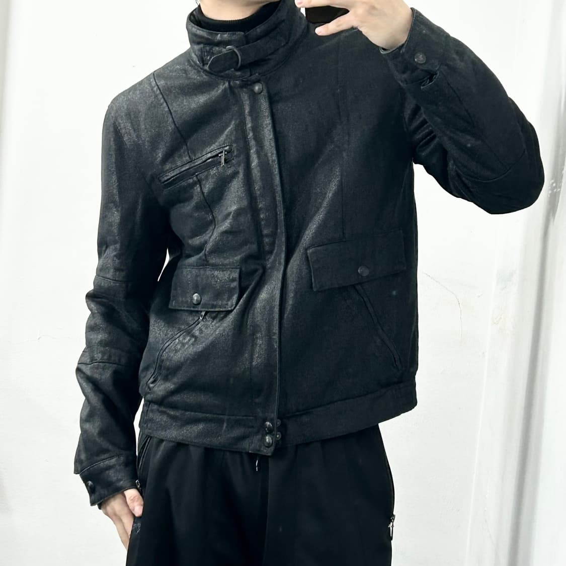 아르마니 익스체인지 퍼 바이커 점퍼 자켓 상품이미지2