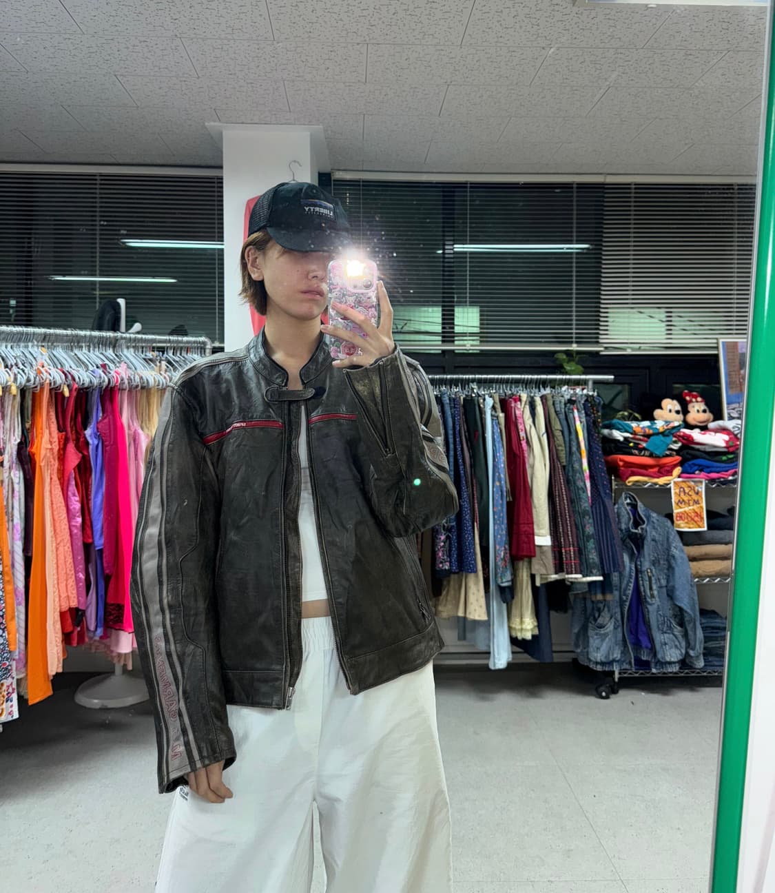 Usa leather racing jacket 상품이미지1