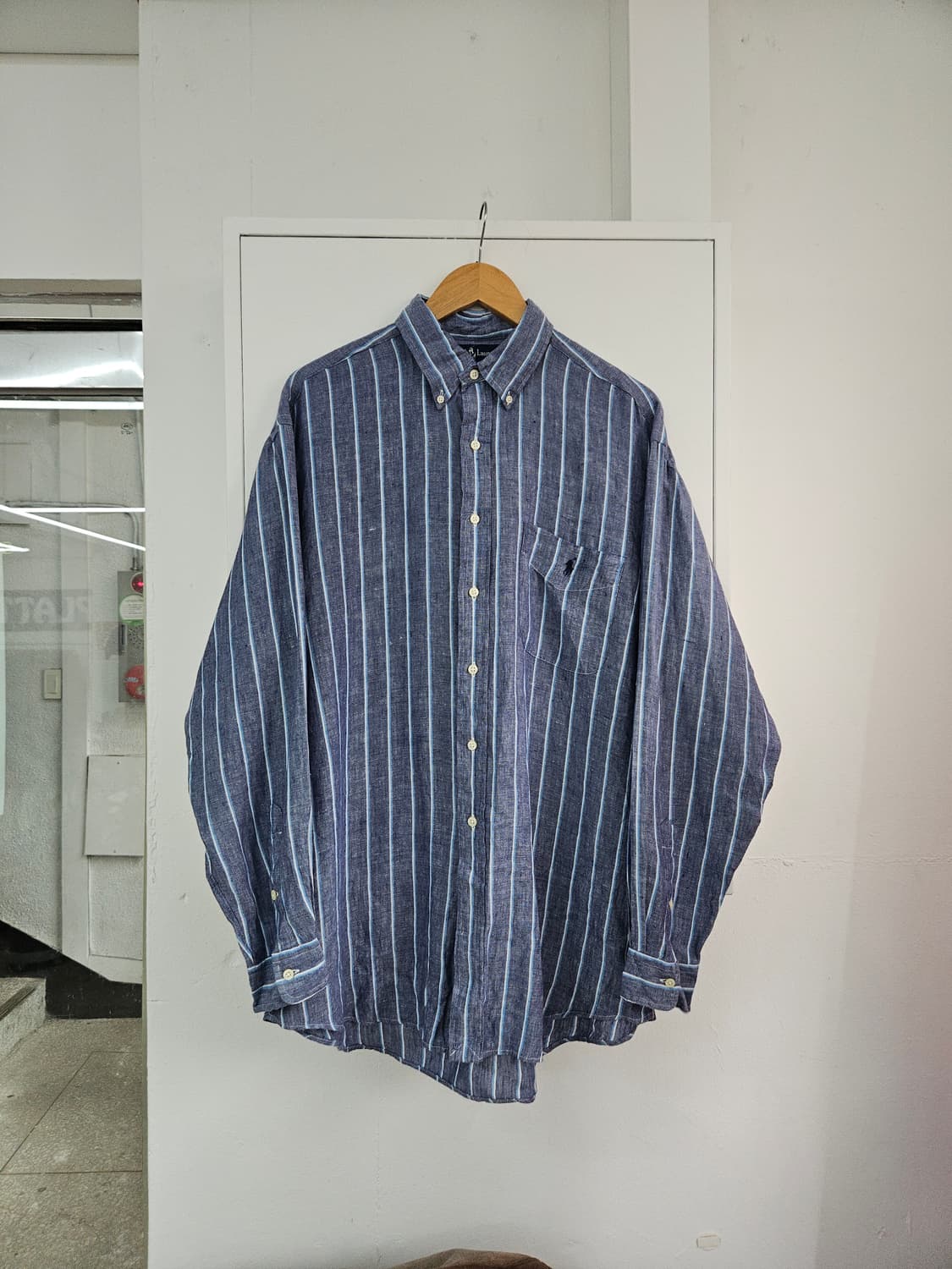 1990's 폴로 랄프로렌 빅셔츠 린넨 M  상품이미지1