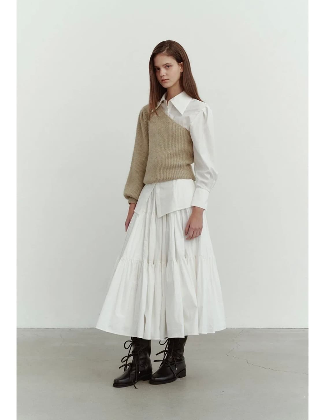 더티스 ONE-SHOULDER WOOL KNIT 상품이미지2
