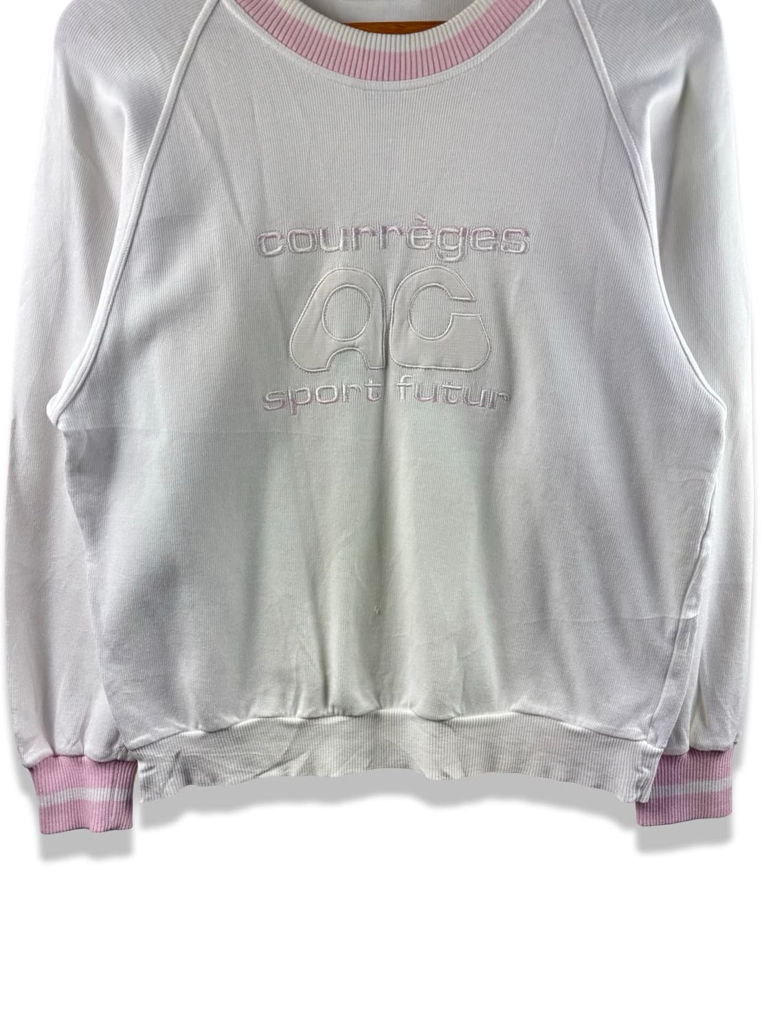 꾸레쥬 핑크 화이트 크루넥1888  상품이미지4