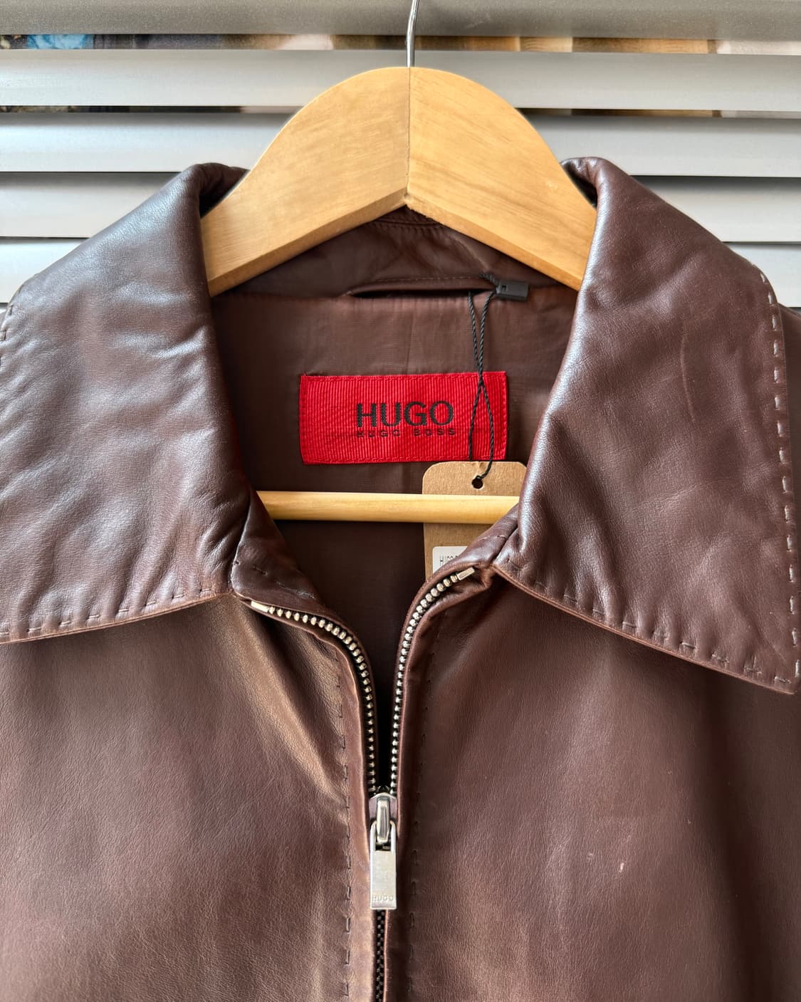 HUGO BOSS brown calfskin leather jacket 상품이미지4