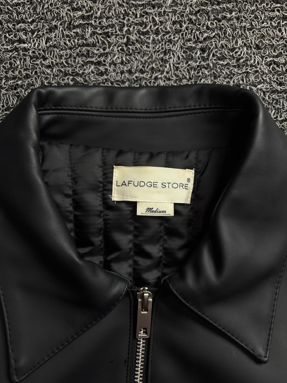 라퍼지스토어 비건 레더 패디드 해링턴자켓 1678 상품이미지4