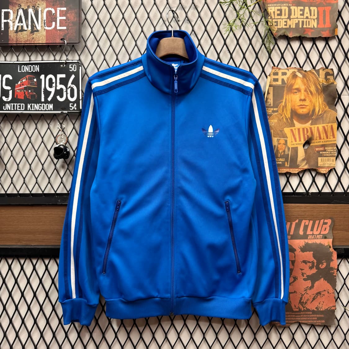 아디다스 아디컬러 클래식 트랙 자켓 전면 로고 포인트 블루 상품이미지1