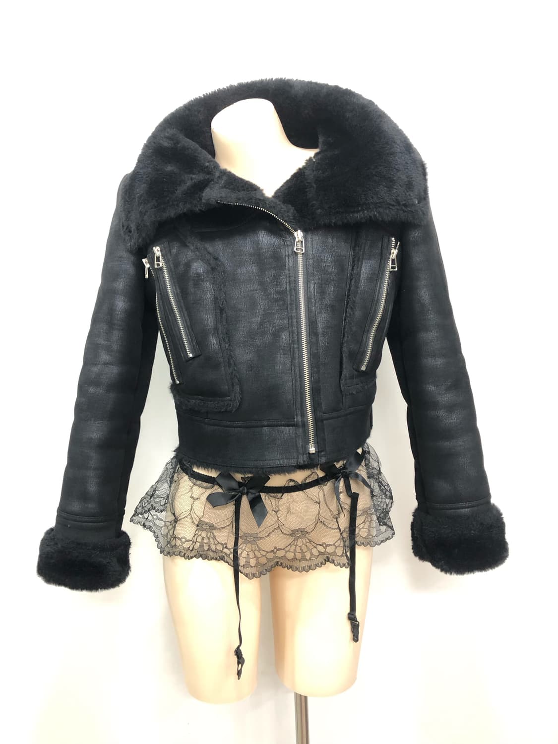 cropped fur trim mustang jacket 상품이미지4