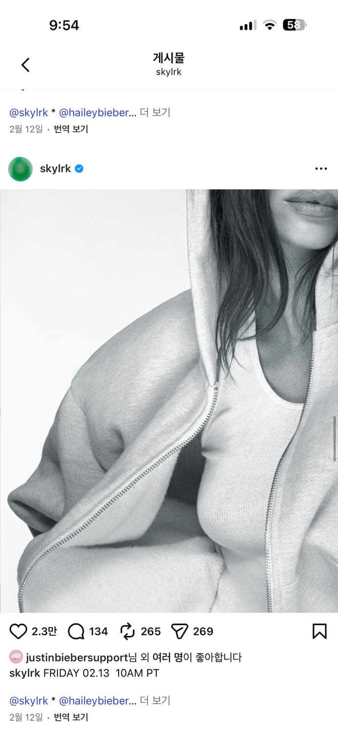 skylrk 헤일리 그레이 후드집업 상품이미지4