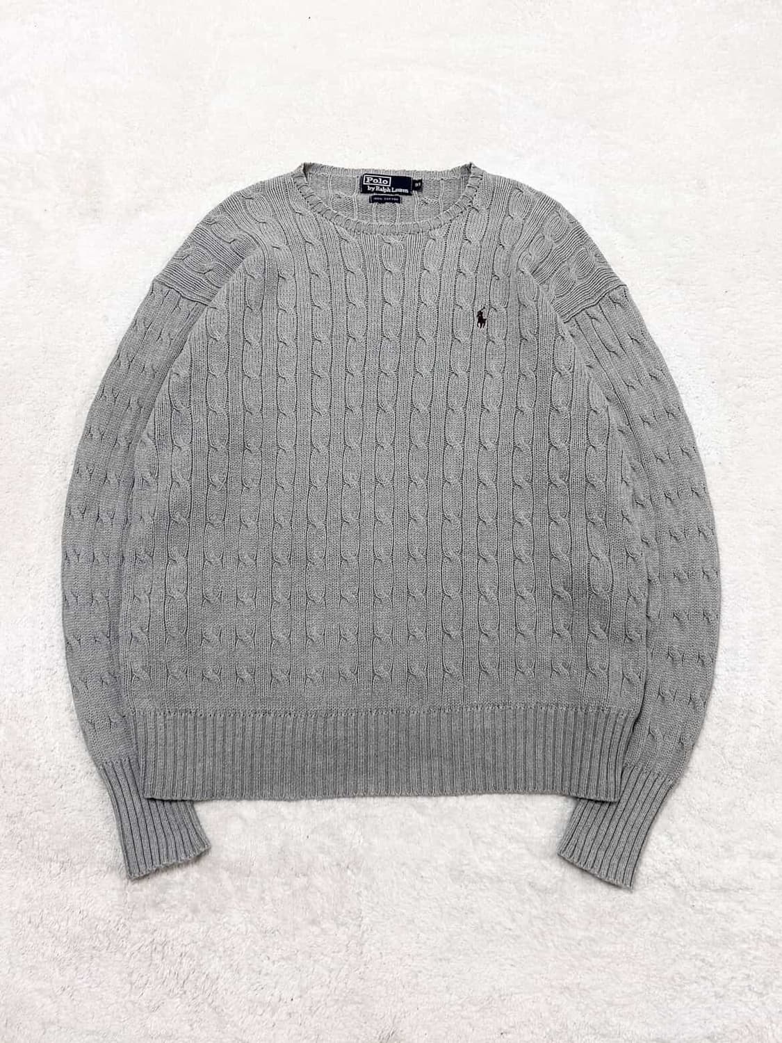 폴로 버건디포니 그레이 케이블니트 상품이미지6