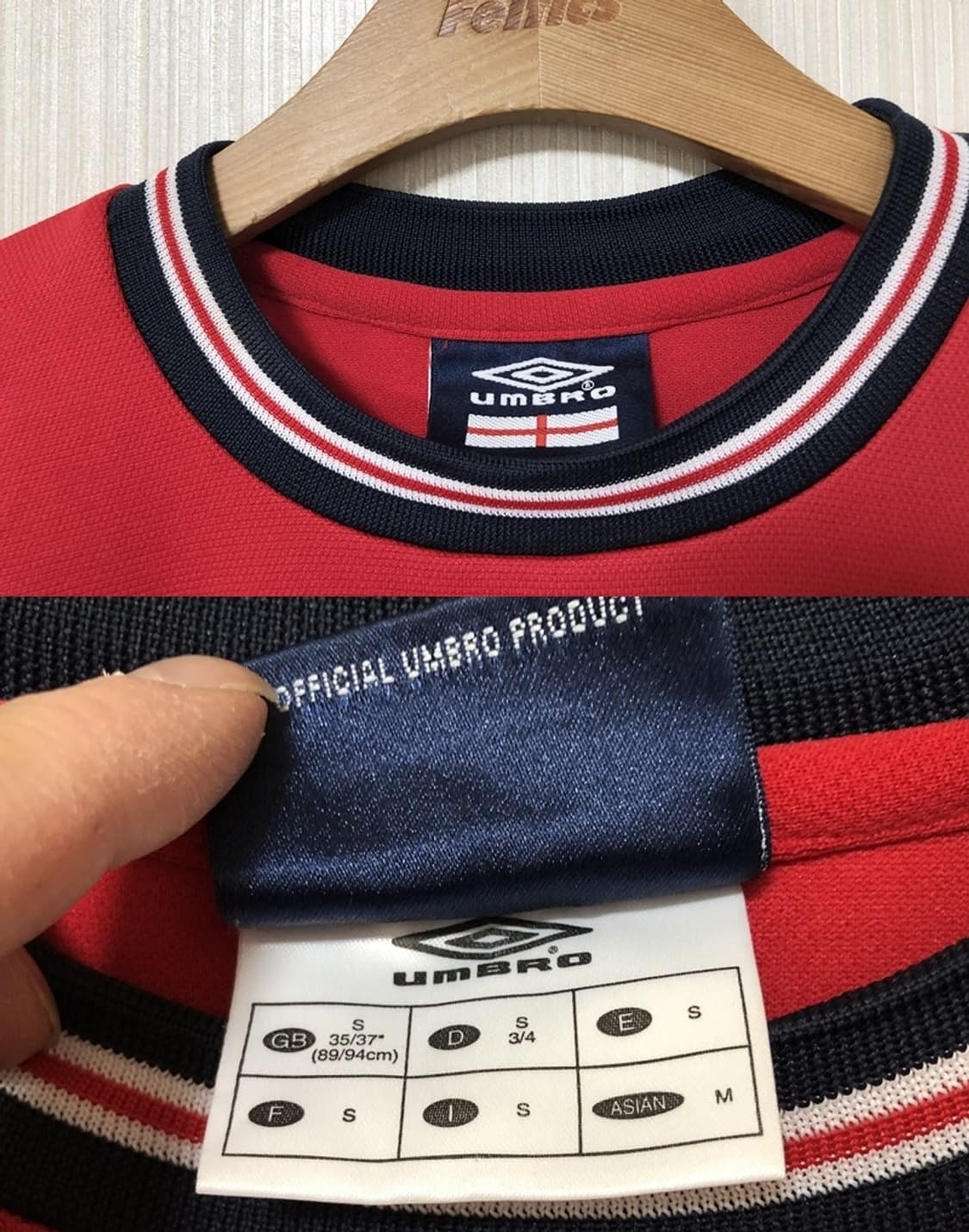 엄브로 잉글랜드 축구국대 스웨트탑/레트로 드릴탑 S(해외) 상품이미지4